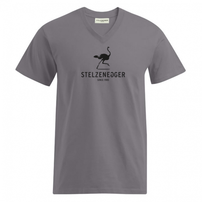 Produktbild T-Shirt V-Neck „Classic-Line“ grau