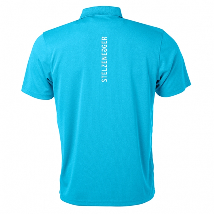 Produktbild Performance Sport Poloshirt „Typo-Line“ azurblau