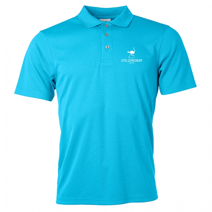 Produktbild Alternativ Performance-Sport-Poloshirt „Typo-Line“ azurblau