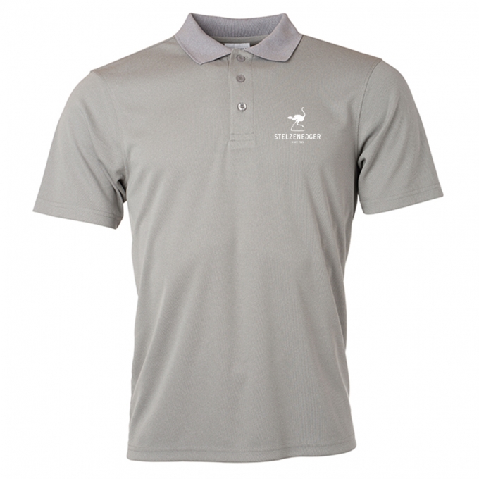 Produktbild Alternativ Performance Sport Poloshirt „Typo-Line“ grau