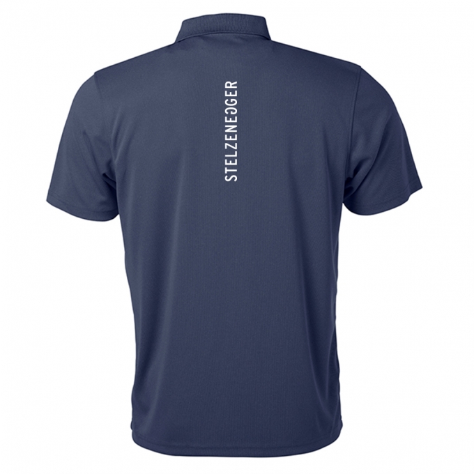 Produktbild Performance-Sport-Poloshirt „Typo-Line“ dunkelblau