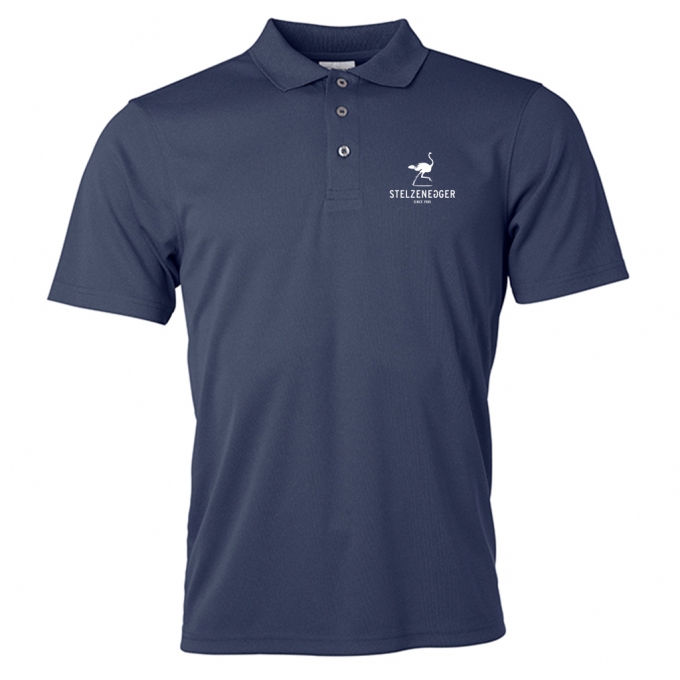 Produktbild Alternativ Performance-Sport-Poloshirt „Typo-Line“ dunkelblau
