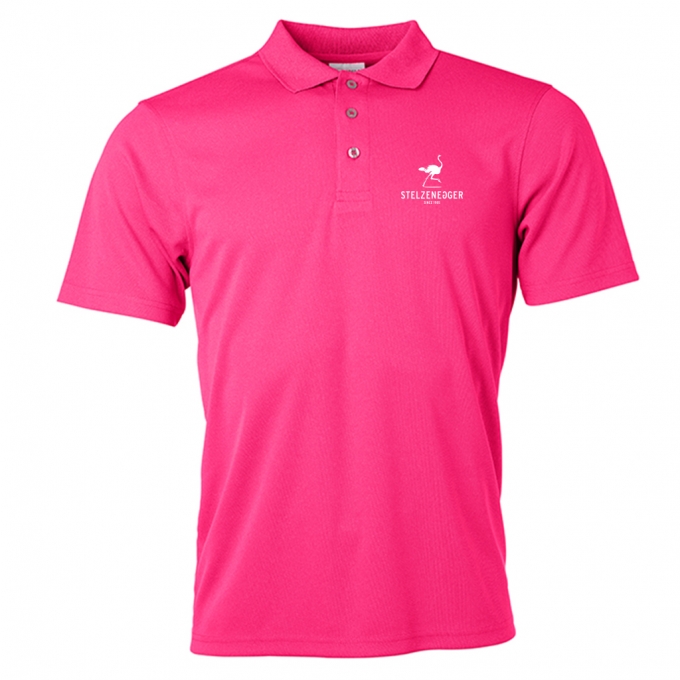 Produktbild Alternativ Performance Sport Poloshirt „Typo-Line“ pink