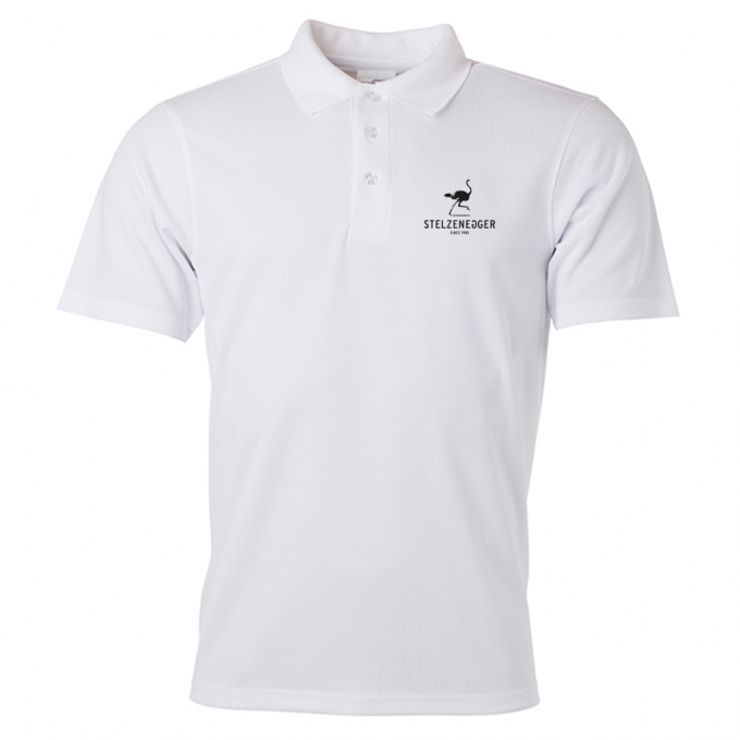 Produktbild Alternativ Performance-Sport-Poloshirt „Typo-Line“ weiß
